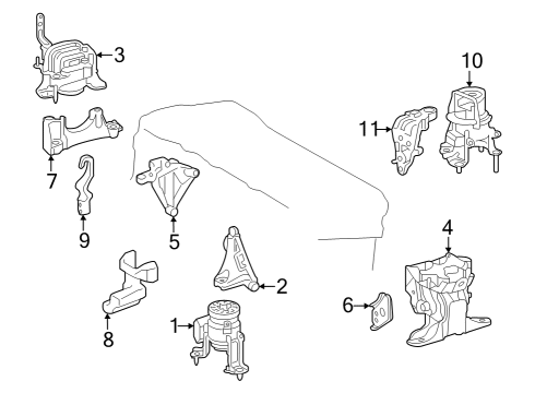 Engine & Trans Mounting Rear Mount Bracket Diagram for 12303F0140