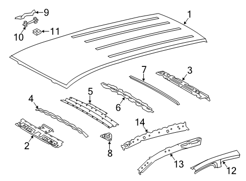 2017 Toyota RAV4 Roof & Components Windshield Header Diagram for 613020R900