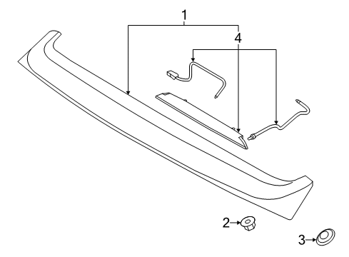 2011 Kia Forte Rear Spoiler Spoiler Assembly-Rear Diagram for 872101M500