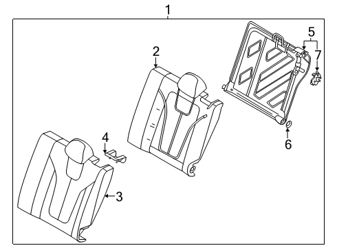 2019 Hyundai Veloster N Rear Seat Frame Assembly-RR Seat Back LH Diagram for 89310J3050NNB