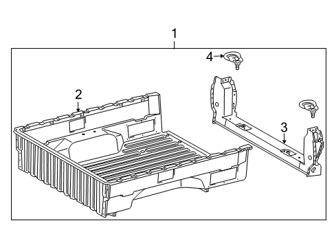 2007 Toyota Tacoma Pick Up Box - Floor Rear Cross Sill Diagram for 6524004161