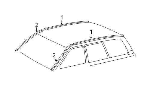 1999 Toyota Land Cruiser Exterior Trim - Roof Drip Molding Diagram for 7550660020