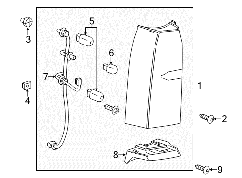 2017 Chevrolet Tahoe Bulbs Bracket Diagram for 23106747