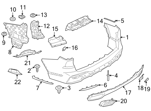 2019 BMW X7 Rear Bumper Reflector Right Diagram for 63147463978