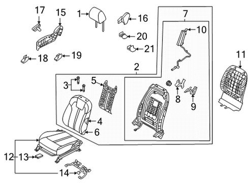 Passenger Seat Components Shield Cover-Fr Seat Diagram for 88021P2040GYT