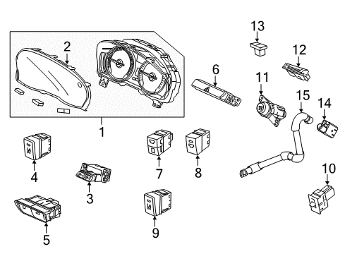 2019 Acura TLX Cluster & Switches, Instrument Panel Meter, Combination Diagram for 78100TZ7A51