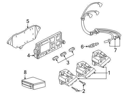 2003 Pontiac Aztek Powertrain Control Bolt, Ignition Coil Diagram for 10467438