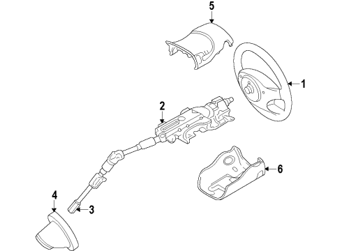 2012 Ford Transit Connect Steering Column & Wheel, Steering Gear & Linkage Steering Column Diagram for 9T1Z3C529A