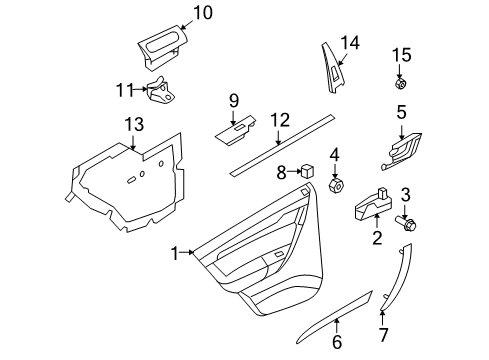2010 Chevrolet Aveo5 Rear Door Sealing Strip Asm, Rear Side Door Window Inner Diagram for 96805871