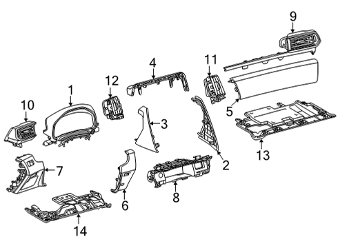 Cluster & Switches, Instrument Panel Pin, Instrument Panel Diagram for 5532828130