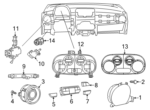 2015 Fiat 500 Switches Module-Steering Column Diagram for 1TB32JW4AC