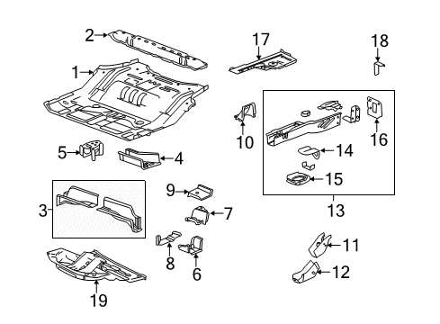 2011 GMC Terrain Rear Body - Floor & Rails Rear Floor Pan Diagram for 20959584