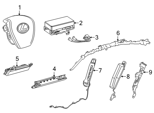 2019 Lexus ES350 Air Bag Components Bracket, RR Seat Bac Diagram for 7126733010