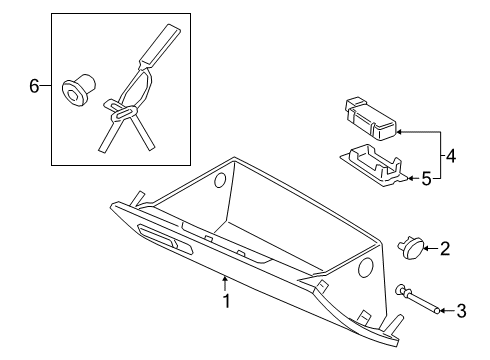 2020 Kia K900 Glove Box GLOVE BOX ASSY Diagram for 84510J6000RBQ