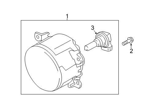 2015 Ford Mustang Chassis Electrical - Fog Lamps Fog Lamp Assembly Diagram for FR3Z15200A