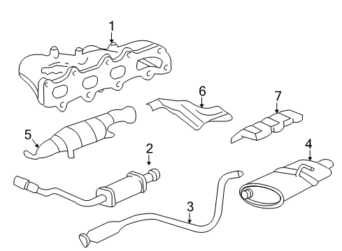 1999 Chevrolet Cavalier Exhaust Components Exhaust Muffler Assembly (W/ Tail Pipe) Diagram for 22603137