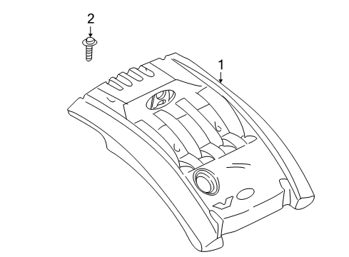 2001 Hyundai XG300 Engine Appearance Cover Engine Cover Assembly Diagram for 2924039001