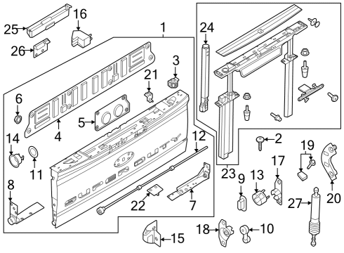 Tail Gate Access Cover Screw Diagram for W717563S450