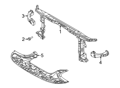 2021 Hyundai Elantra Radiator Support REINF Assembly-Head Lamp SUPT, LH Diagram for 64117AA000