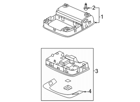 Overhead Console Module, Front (Light Jewel Gray) Diagram for 36600TYAA01ZB