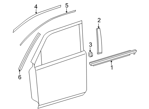 Exterior Trim - Front Door Belt Molding Diagram for 7571235011