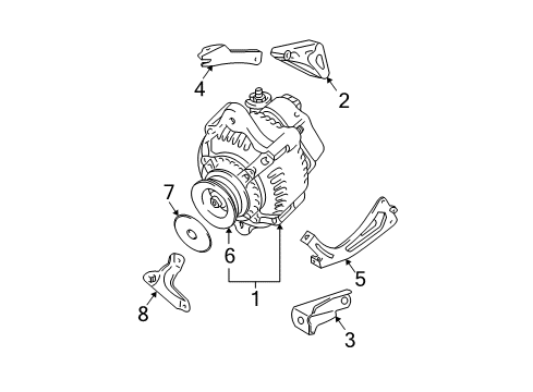 2008 Lexus RX350 Alternator Bracket, ALTERNATOR Diagram for 125110P010