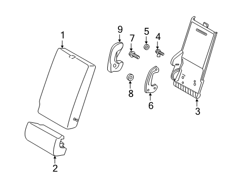 2019 Hyundai Santa Fe Rear Seat Components Rear Seat Back Armrest Assembly Diagram for 89900S2000PTH