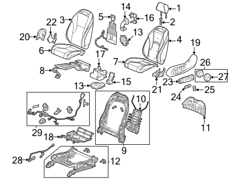 Driver Seat Components Blower, FR. Seat Diagram for 81216THAH61