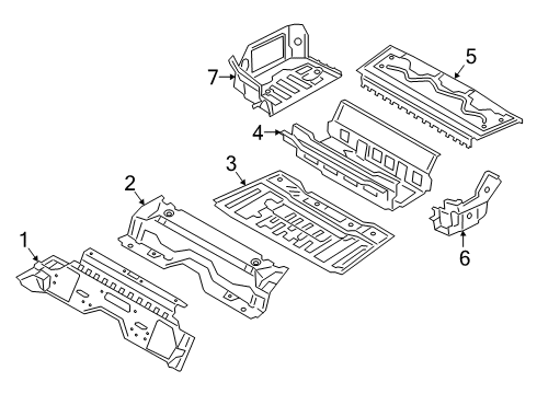 2021 BMW 330e Rear Floor & Rails LUGGAGE COMPARTMENT PAN Diagram for 41007487224