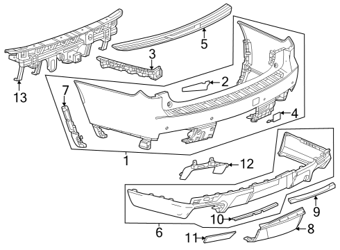 Bumper & Components - Rear Upper Bracket Diagram for 84716544