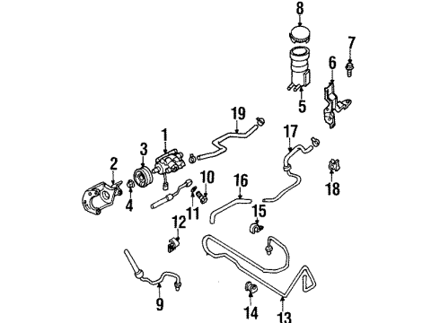 1998 Honda Passport P/S Pump & Hoses, Steering Gear & Linkage Hose, Power Steering Control Valve Diagram for 8971251564