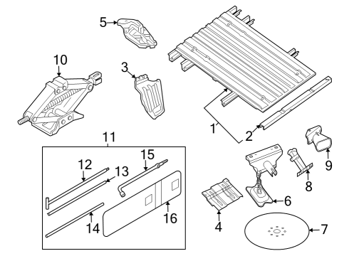 2022 Nissan Frontier Spare Tire Carrier, Floor FLOOR ASSY-REAR BODY Diagram for 935009BU0A