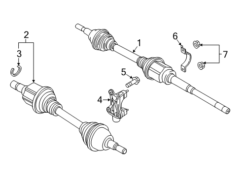 2017 Ford Edge Drive Axles - Front Axle Assembly Diagram for F2GZ3B436AH