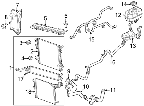 2021 Jeep Gladiator Radiator & Components Hose-Radiator Outlet Diagram for 68280778AA