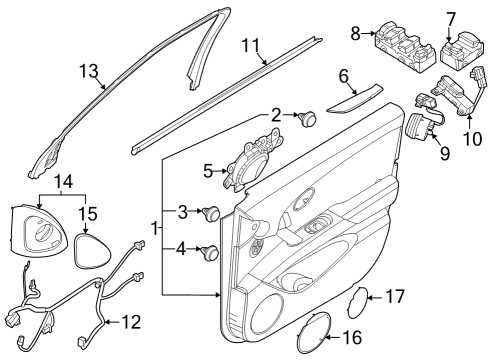 Mirrors FASTENER-Dr Trim Diagram for 82315L1000