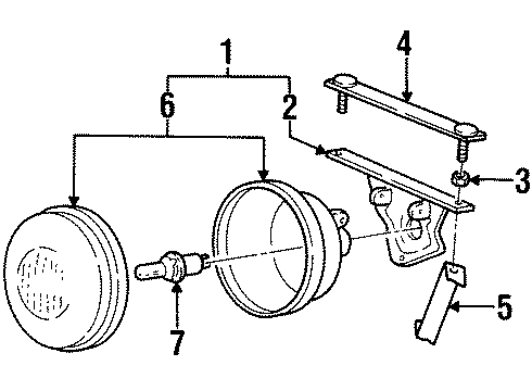 1994 Pontiac Grand Am Bulbs Lamp Asm-Front Fog Diagram for 5977337