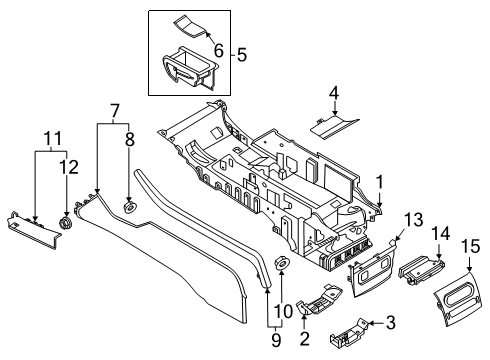 Front Console, Rear Console SUPPORT ASY - CONSOLE Diagram for LC5Z78045B30AA