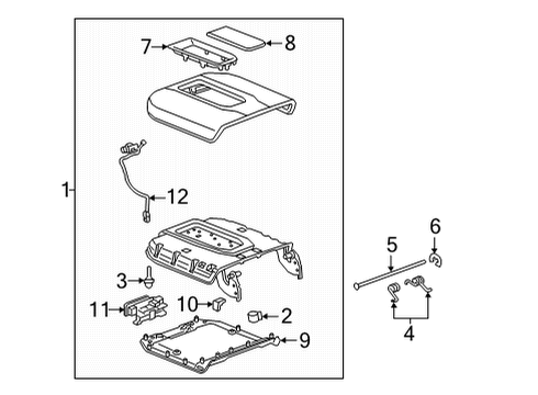 2021 Chevrolet Suburban Center Console Compartment Lamp Diagram for 85120801