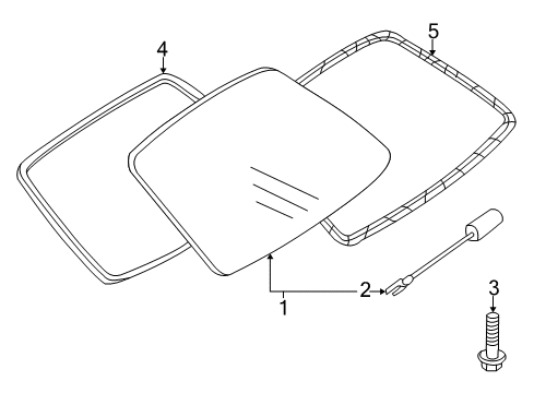 2001 Kia Spectra Lift Gate - Glass & Hardware Seaming Welt Diagram for 0K2B168911