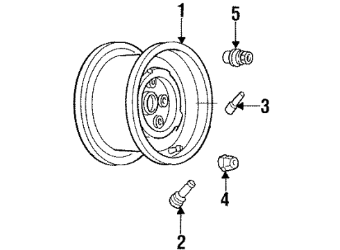 1992 GMC K3500 Wheels, Covers & Trim Wheel Rim Assembly-16X6.5 Front Diagram for 9591697