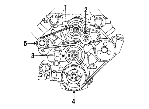 1994 Dodge Viper Belts & Pulleys Belt-A/C Compressor Diagram for 53010282AB