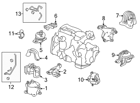2014 Honda Accord Engine & Trans Mounting Bracket, RR Mounting (2.4L Diagram for 50610T2FA01