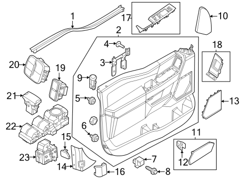 Interior Trim - Front Door FASTENER - DOOR TRIM Diagram for PC3Z2823834A