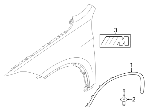 2020 BMW X1 Exterior Trim - Fender Wheel Arch Trim, Front Left Diagram for 51777332337