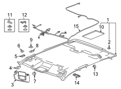 2020 Chevrolet Silverado 2500 HD Interior Trim - Cab Coat Hook Diagram for 84258404