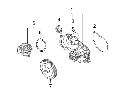 2008 BMW 750Li Powertrain Control Pulley Diagram for 11517504077