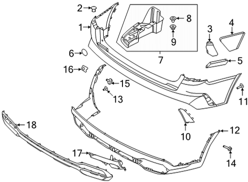 2021 Kia Sorento Bumper & Components - Rear Cover-Rr Bumper Diagram for 86611R5300