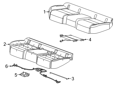 2019 Cadillac XT4 Heated Seats Seat Cushion Pad Diagram for 84972692