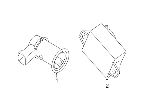 2018 Nissan Frontier Parking Aid Sensor Assy-Sonar Diagram for 259949BF1D