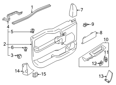 2022 Ford F-150 Interior Trim - Front Door HOUSING - SWITCH Diagram for ML3Z14527BA